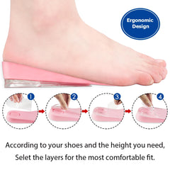 Dr. Shoesert PU gel layers shown for secure attachment and height adjustment