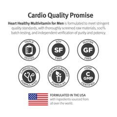 Supplement facts panel for Dr. Sinatra Heart Healthy Multivitamin for Men.