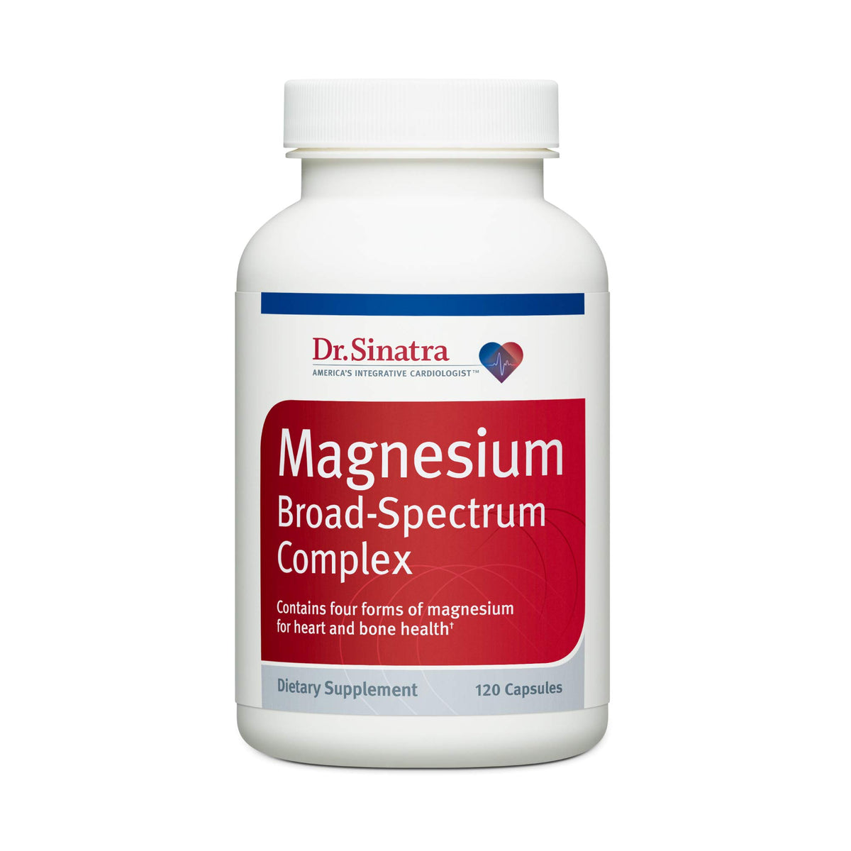 Dr. Sinatra Magnesium Broad-Spectrum bottle pour demonstrates easy daily use for heart support.