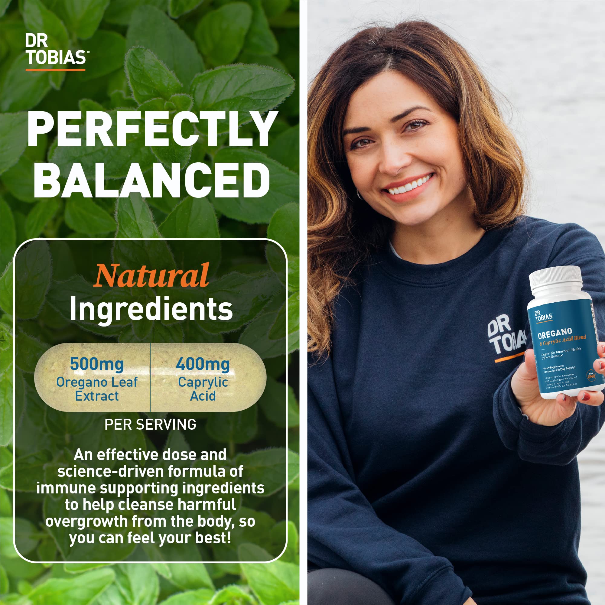 Dr. Tobias capsules closeup highlighting probiotic and enzyme formula