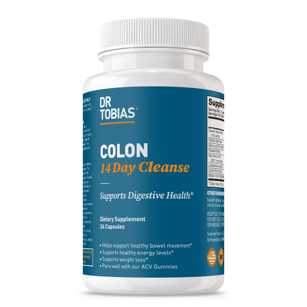 Dr. Tobias Colon Cleanse bottle front view supports regular digestion.