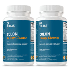 Dr. Tobias Colon Cleanse bottle front promoting daily gut support.