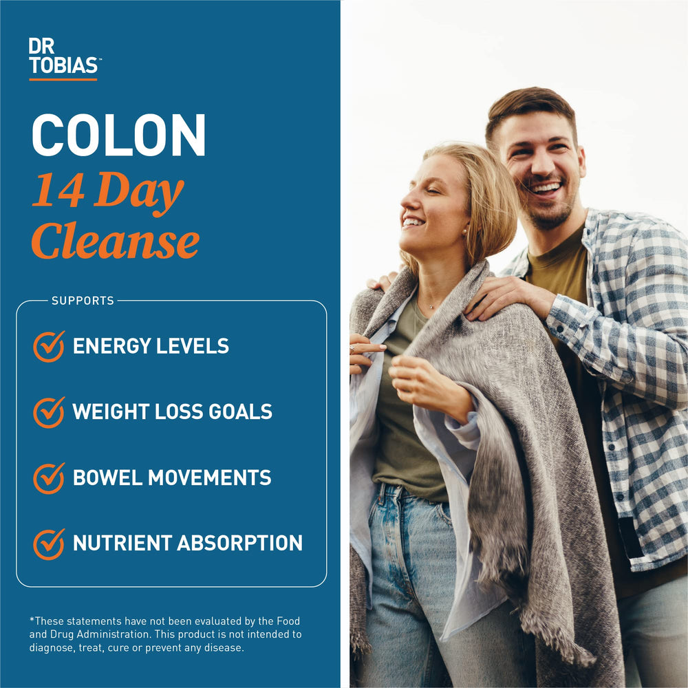 Closeup of Dr. Tobias Colon Cleanse capsules ready for daily use.