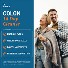 Closeup of Dr. Tobias Colon Cleanse capsules ready for daily use.
