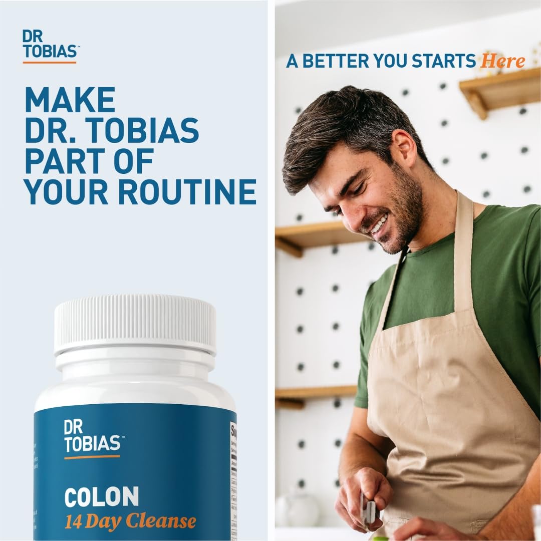 Digestive health scene shows everyday routine with Dr. Tobias cleanse.