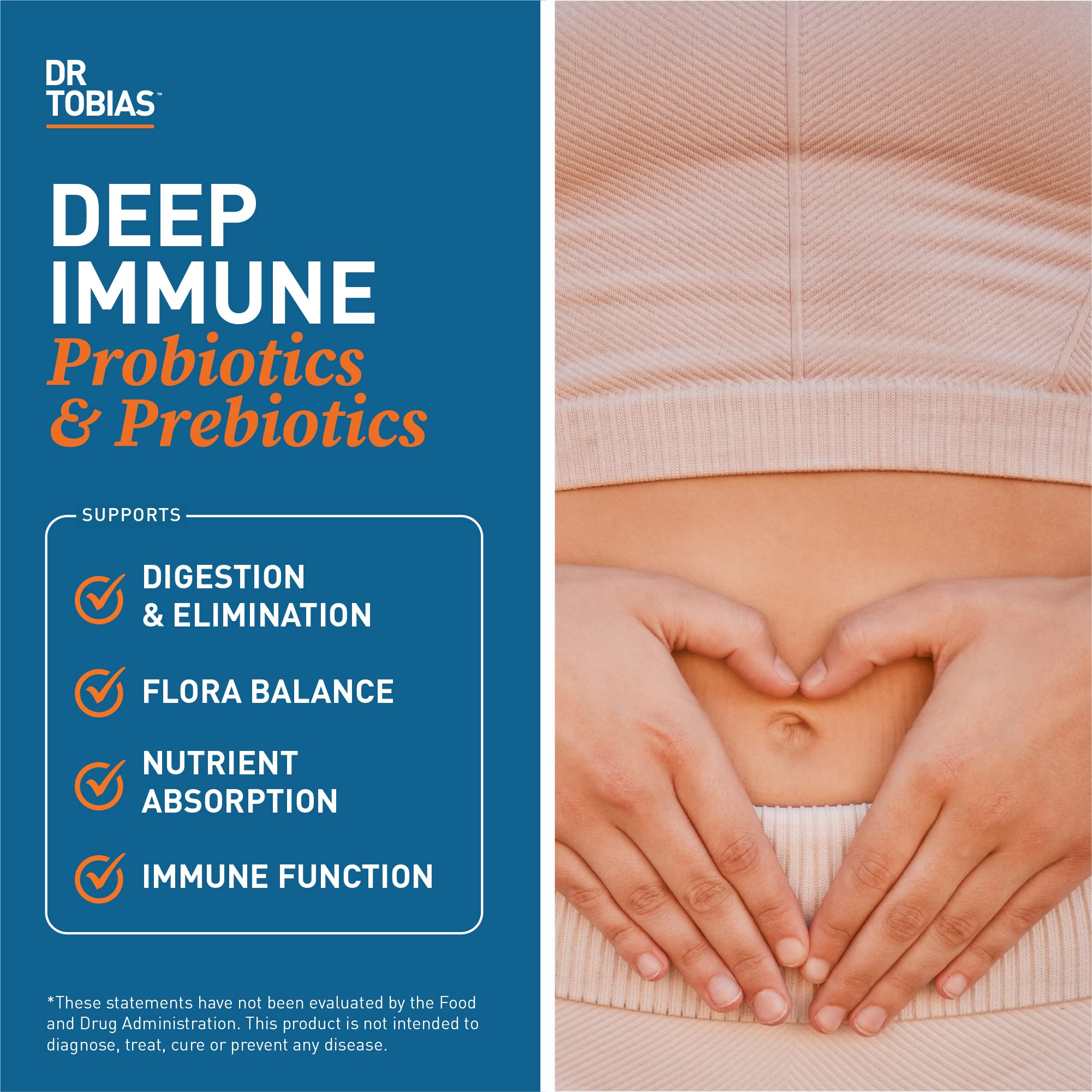 Capsules of Dr. Tobias Deep Immune Probiotics, close-up view.