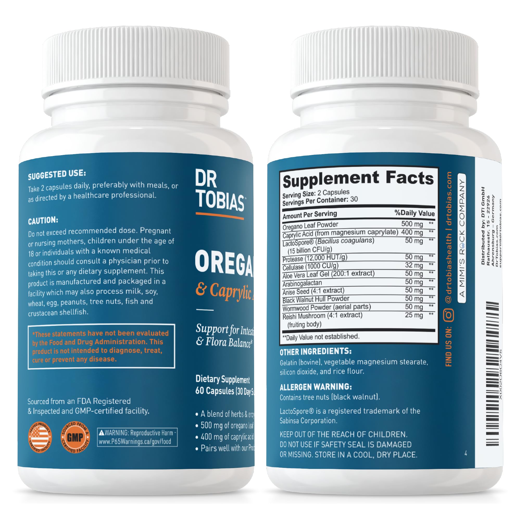 Dr. Tobias gut health scene with capsules and bottle