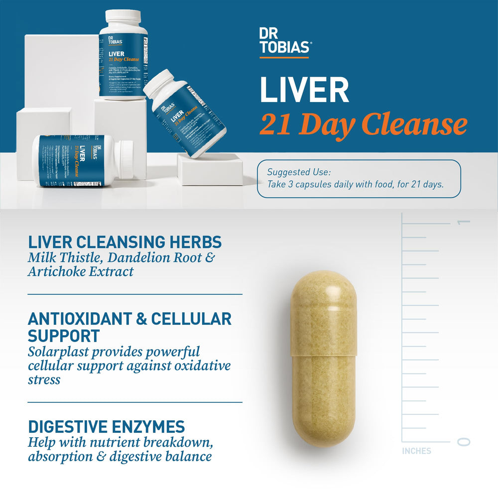 Dr. Tobias Liver 21 Day Cleanse featuring dandelion root; supports nutrient breakdown.