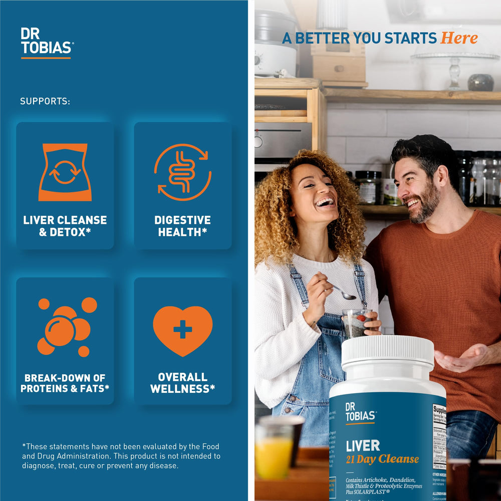 Dr. Tobias Liver 21 Day Cleanse with milk thistle; supports liver-friendly detox.