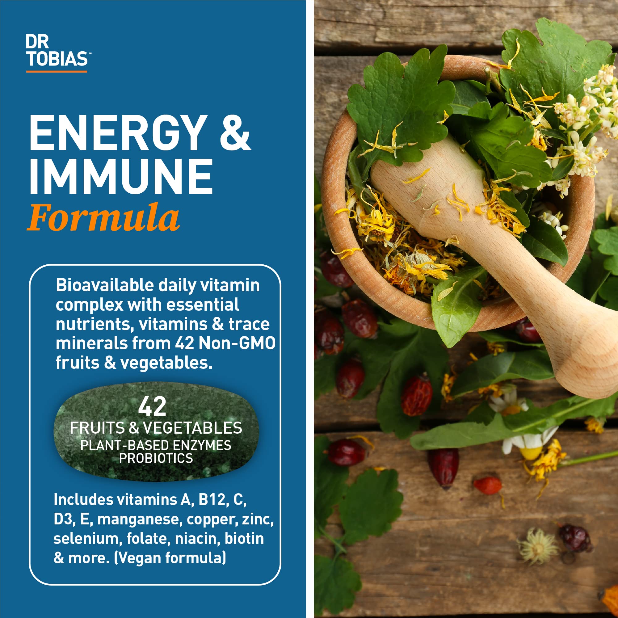 Close-up of Dr. Tobias multivitamin capsules for convenient daily nutrition.