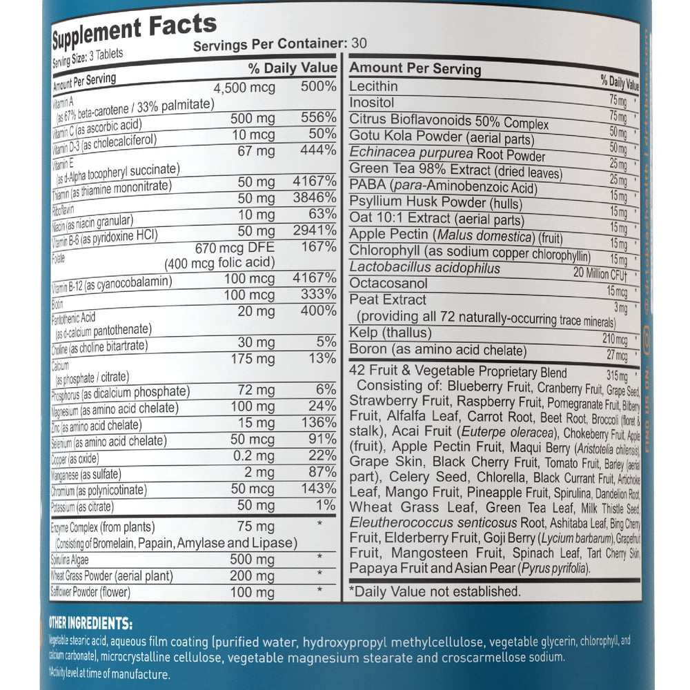 Probiotic blend in Dr. Tobias vitamins supporting gut-friendly daily nutrition.
