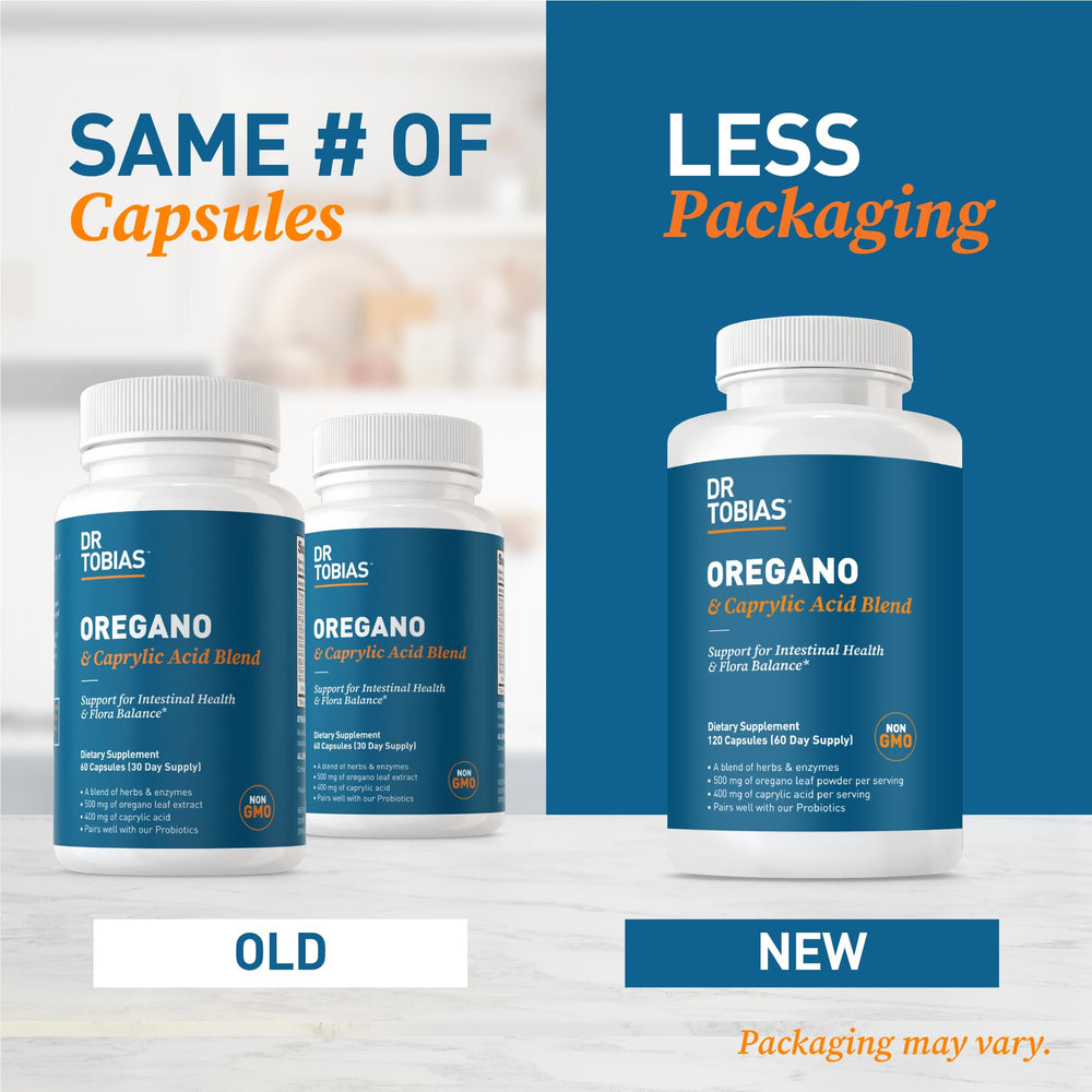 Daily use setup with Dr. Tobias bottle for consistent gut health.