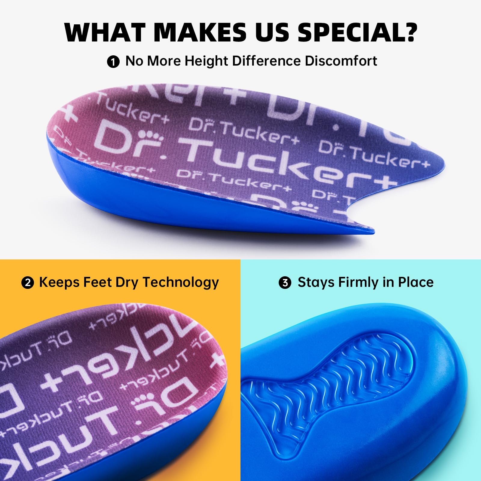 DR.TUCKER+ contoured edge cushions the Achilles tendon for comfort