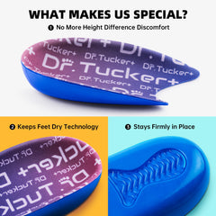 DR.TUCKER+ contoured edge cushions the Achilles tendon for comfort