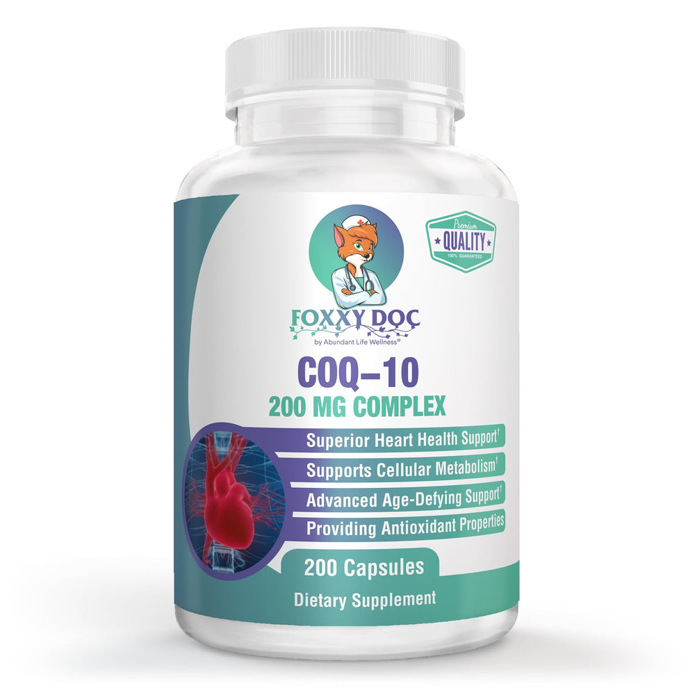 Dr. Valerie Nelson CoQ10 bottle front showing 200 mg capsules for daily heart and energy support
