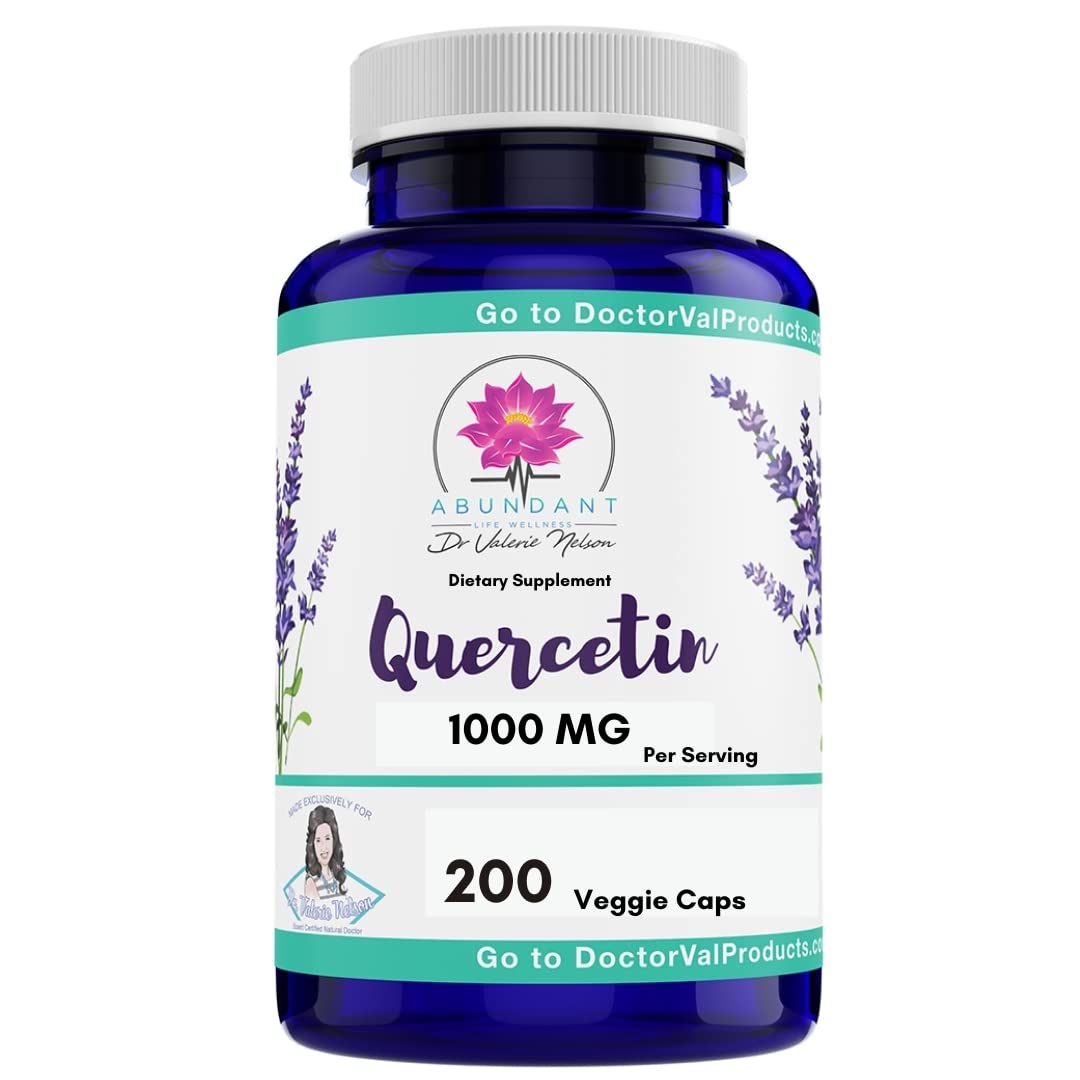 Dr. Valerie Nelson Quercetin 500mg bottle front view for immune support.