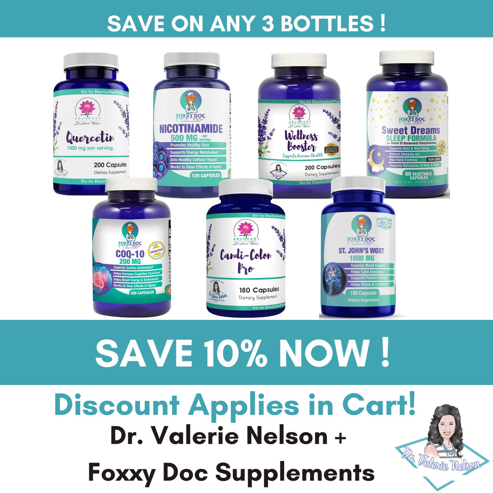 Dr. Valerie Nelson Quercetin bottle with USA-made GMP badge.