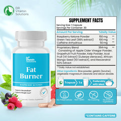 DR VITAMIN SOLUTIONS fat burner capsules on spoon for convenient daily dosage.
