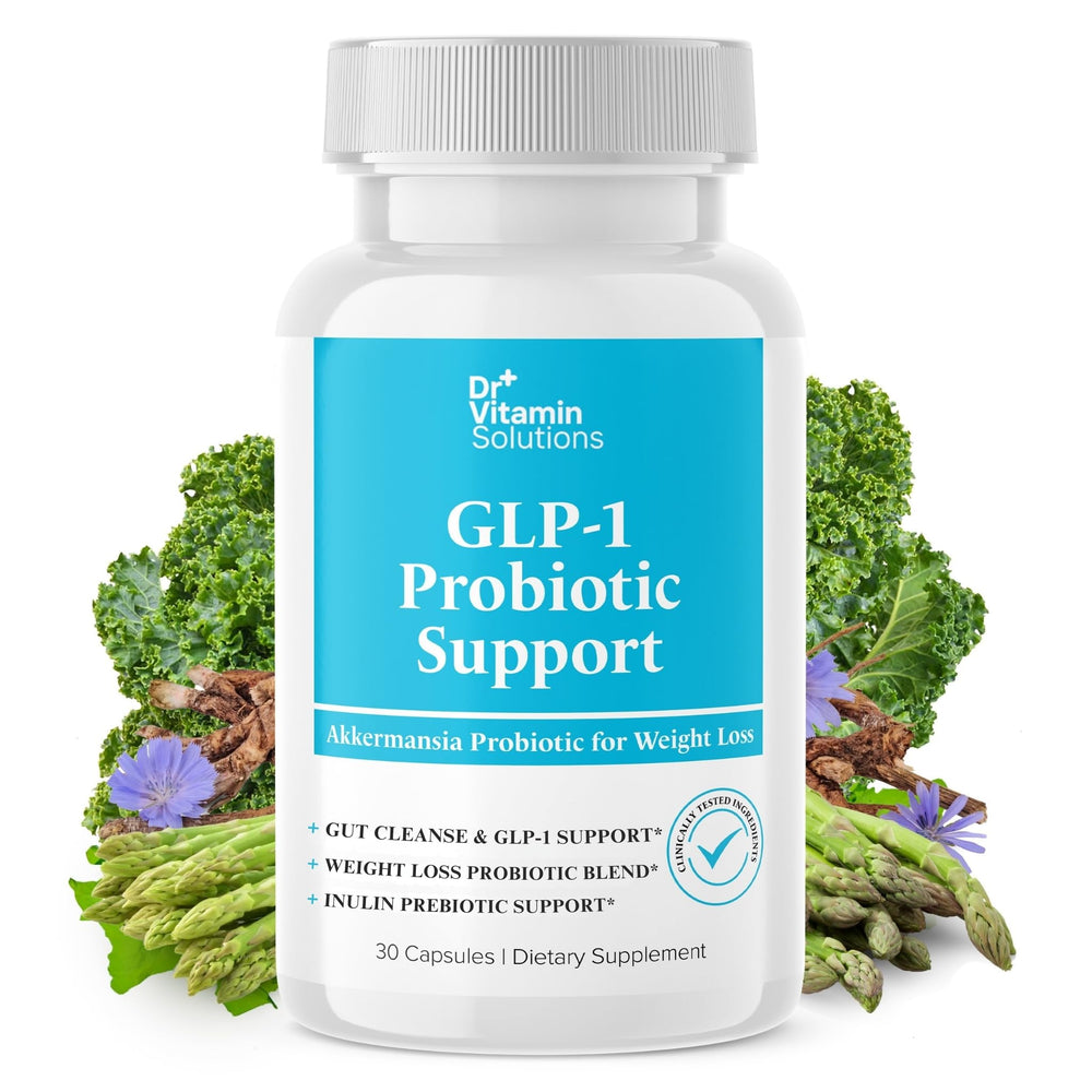 DR VITAMIN SOLUTIONS GLP-1 probiotic capsule supports fullness cues and appetite.