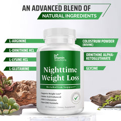 DR VITAMIN SOLUTIONS Nighttime Fat Burner taking capsule before bed for nightly routine