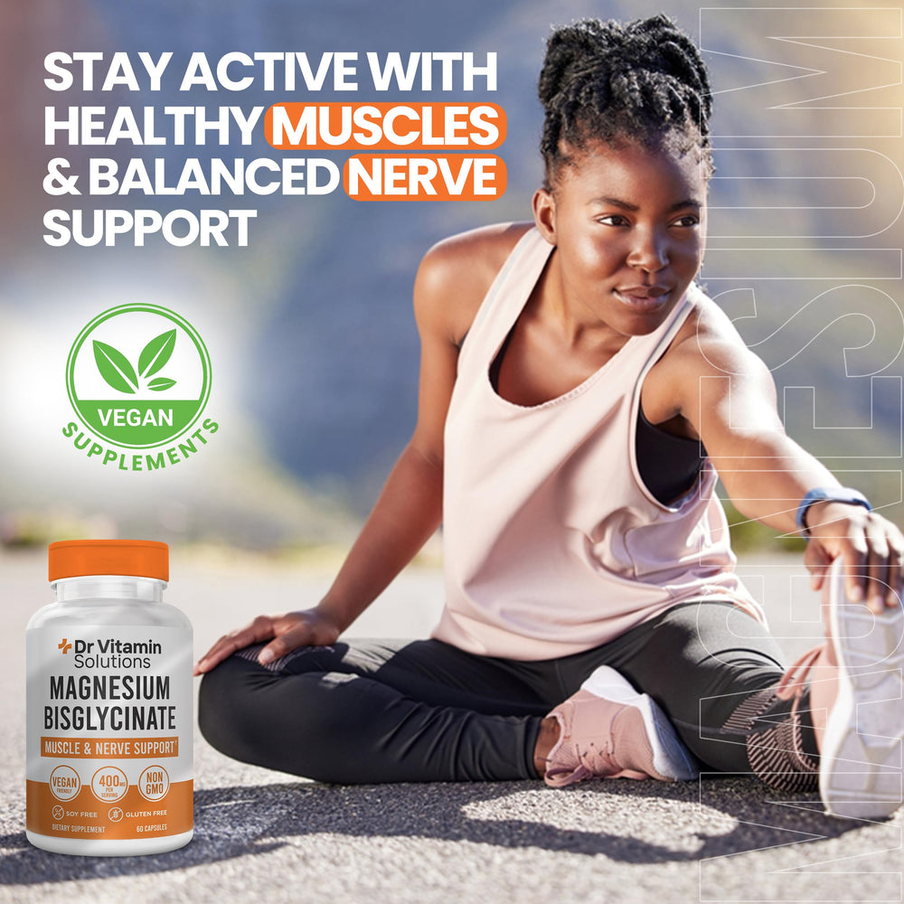 DR VITAMIN SOLUTIONS serving guidance with 60 capsules and scoop.