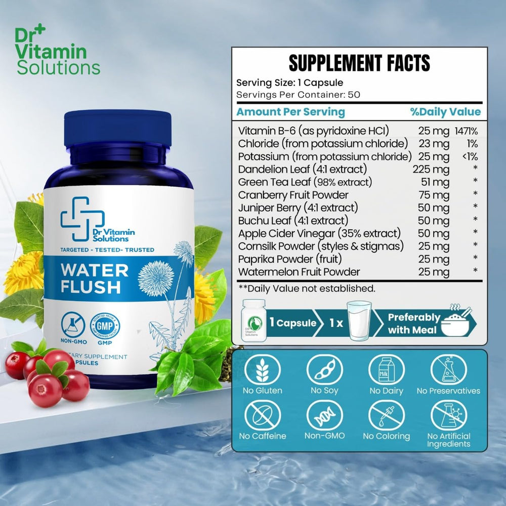Cranberry and potassium focus on electrolyte balance in Water Flush.