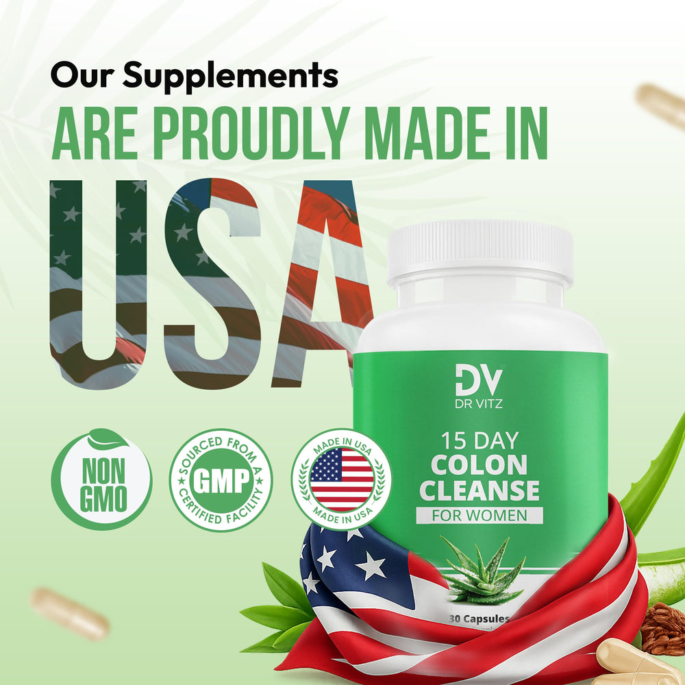 Dr Vitz 15 Day Colon Cleanse capsules provide convenient digestive support on the go.