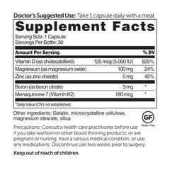 Dr. Whitaker BeyonD3 bottle label close-up highlighting D3 and cofactors.