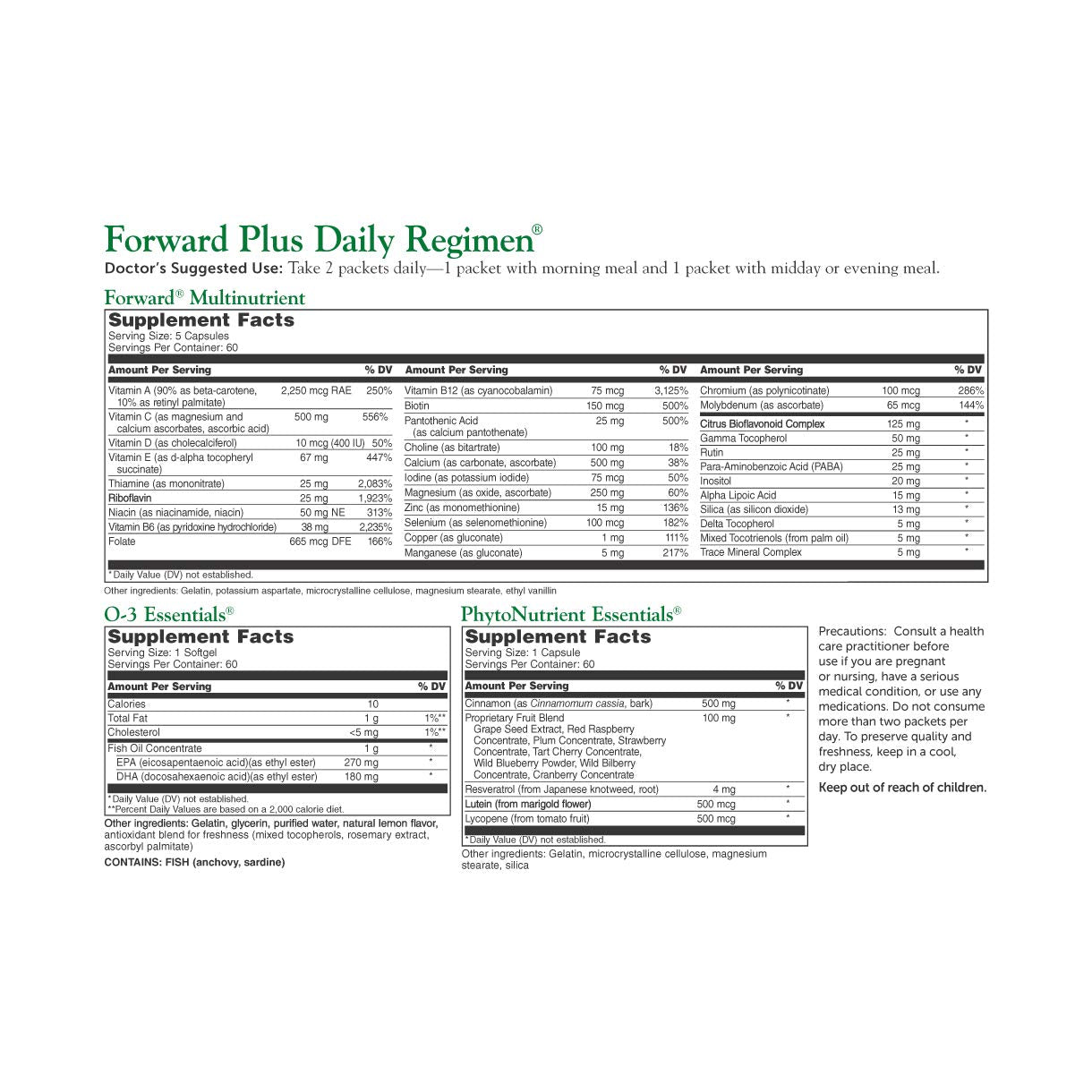 DR. WHITAKER Forward Plus packets display simple twice-daily dosing for sustained vitality.