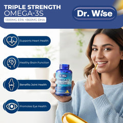Dr. Wise burpless lemon-flavor softgel close-up showing easy digestion.