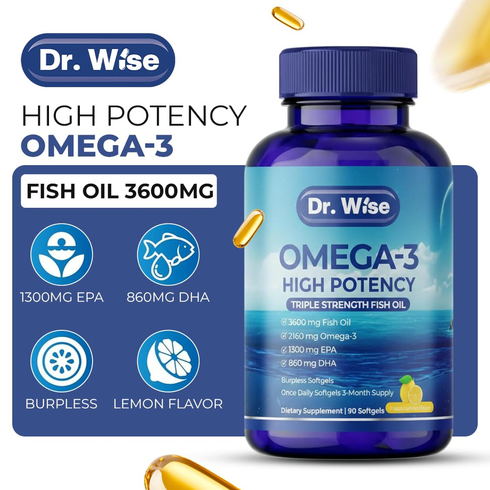 Dr. Wise heart-brain-joint benefits icon conveys multi-area wellness potential.