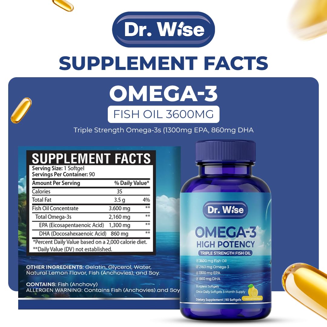 Dr. Wise lemon-softgel close-up communicates burpless experience with refreshing flavor cue.