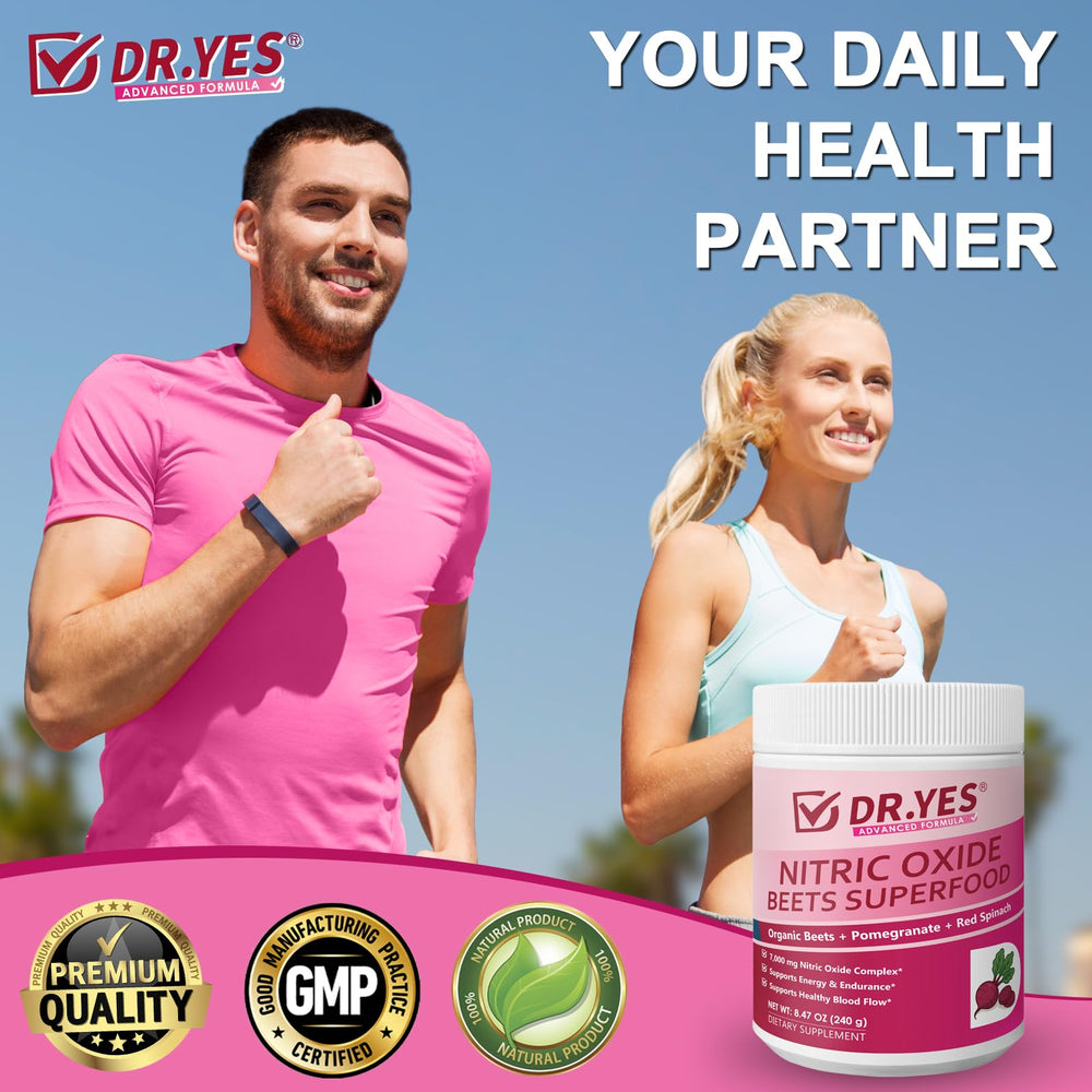 DR YES vegan, non-GMO, gluten-free label signals clean ingredients.