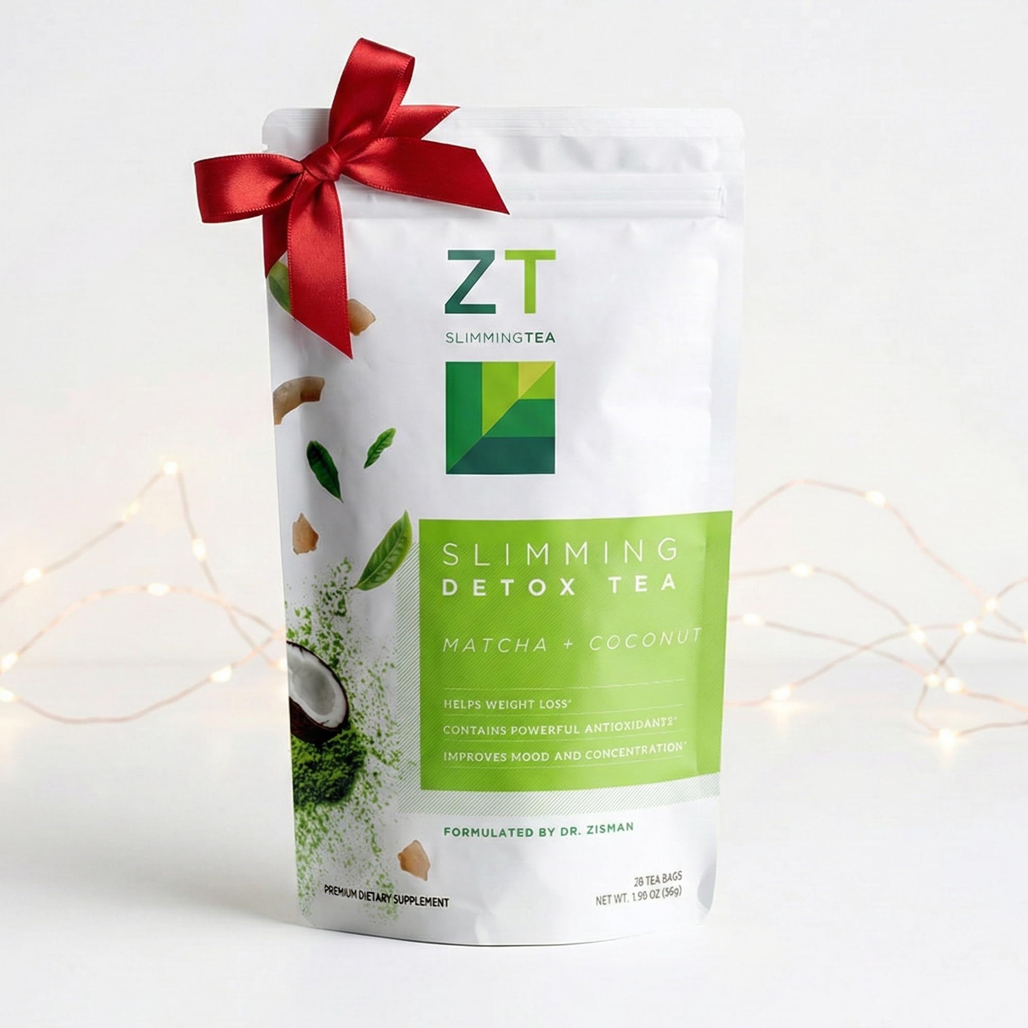 Dr. Zisman ZT Slimming Matcha-Coconut Tea bags on the box, ideal for daily wellness.