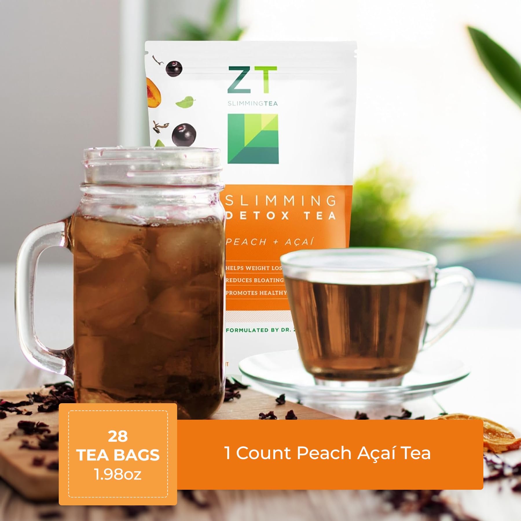 A measured scoop of Dr. Zisman ZT Slimming tea ready for brewing.