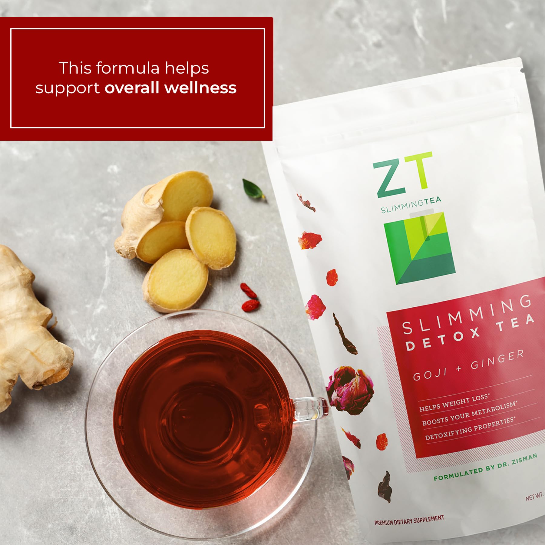 Lifestyle scene featuring Dr Zisman ZT Slimming Tea