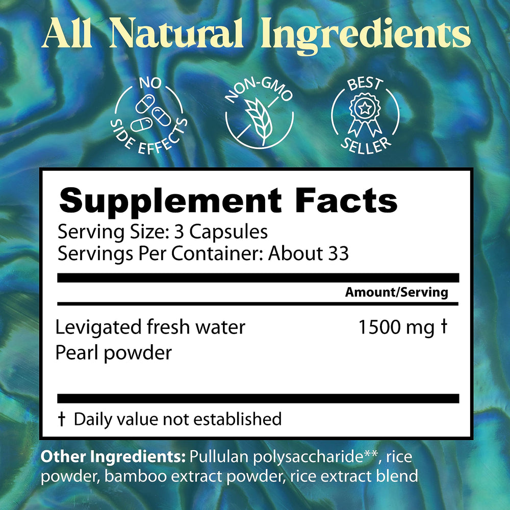 Dragon Herbs Pearl Powder bottle with non-GMO label signals natural ingredients.