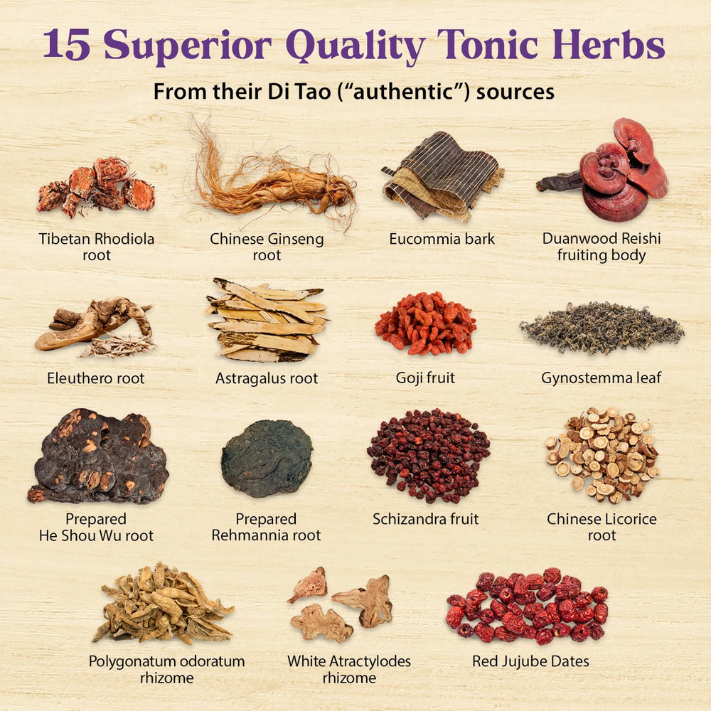 Dragon Herbs packaging emphasizes authentic sourcing and high-quality tonic herbs.
