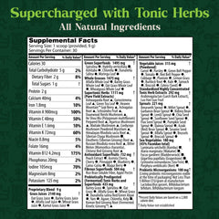 Dragon Herbs Tonic Alchemy bottle shown dispensing powder into a glass for easy daily use