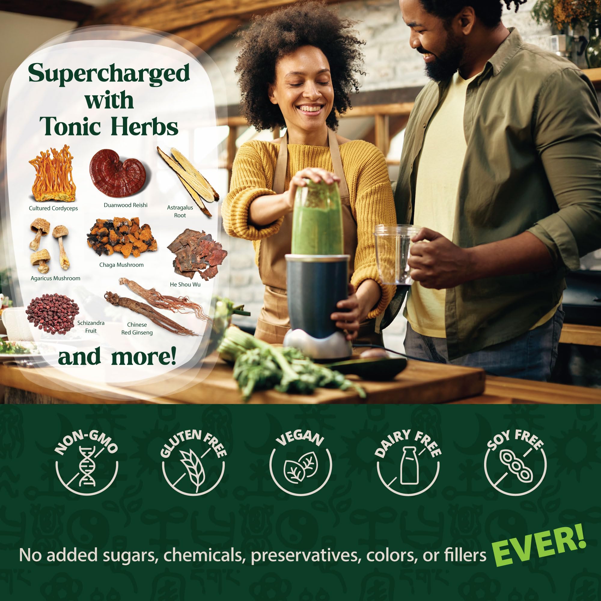 Dragon Herbs Tonic Alchemy ingredients label highlighting 91 components