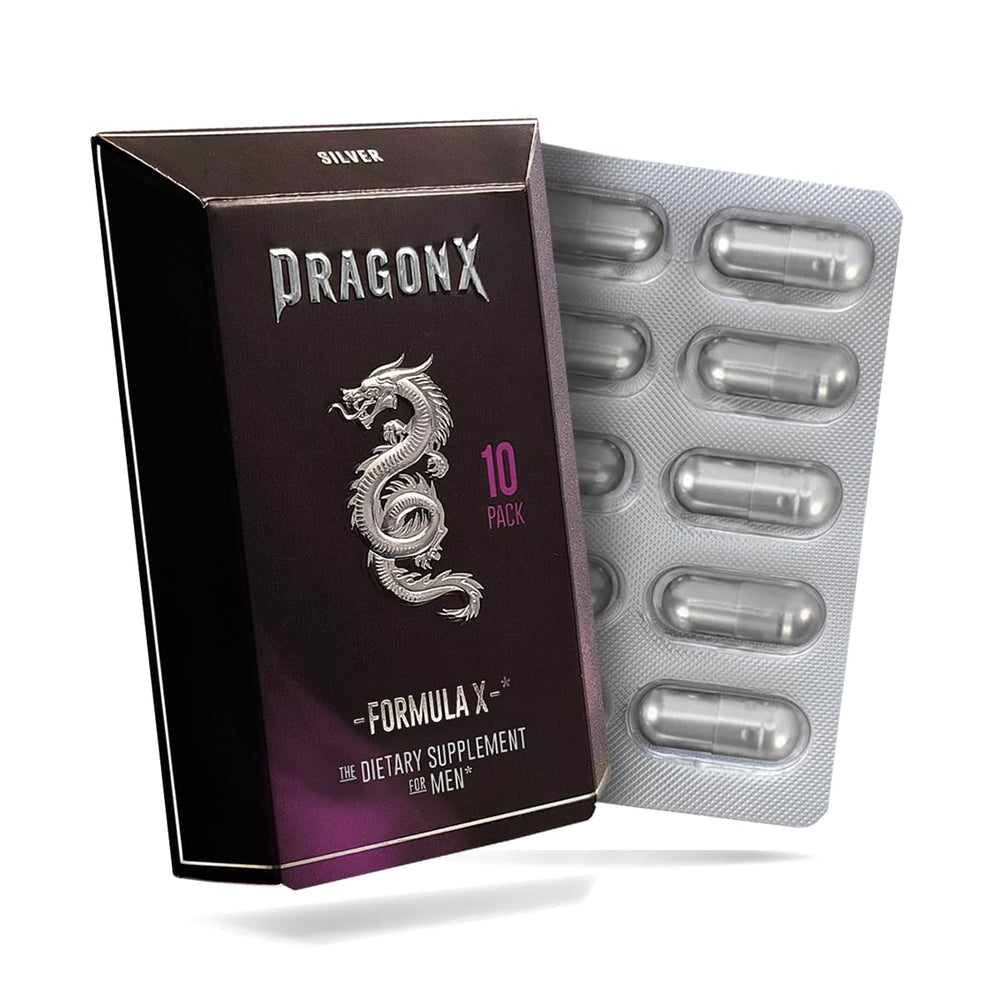 DRAGONX Silver bottle-front view highlights fast-acting energy support
