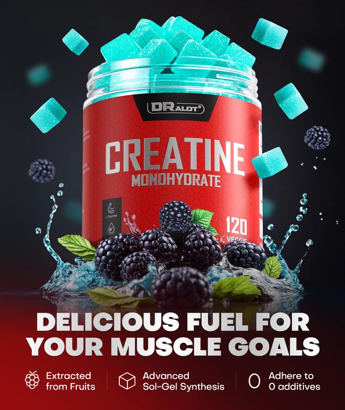 Dralot Creatine Gummies on-the-go pack for quick pre or post-workout fueling