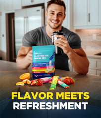 Dralot Electrolytes packets opened and ready to mix on the go