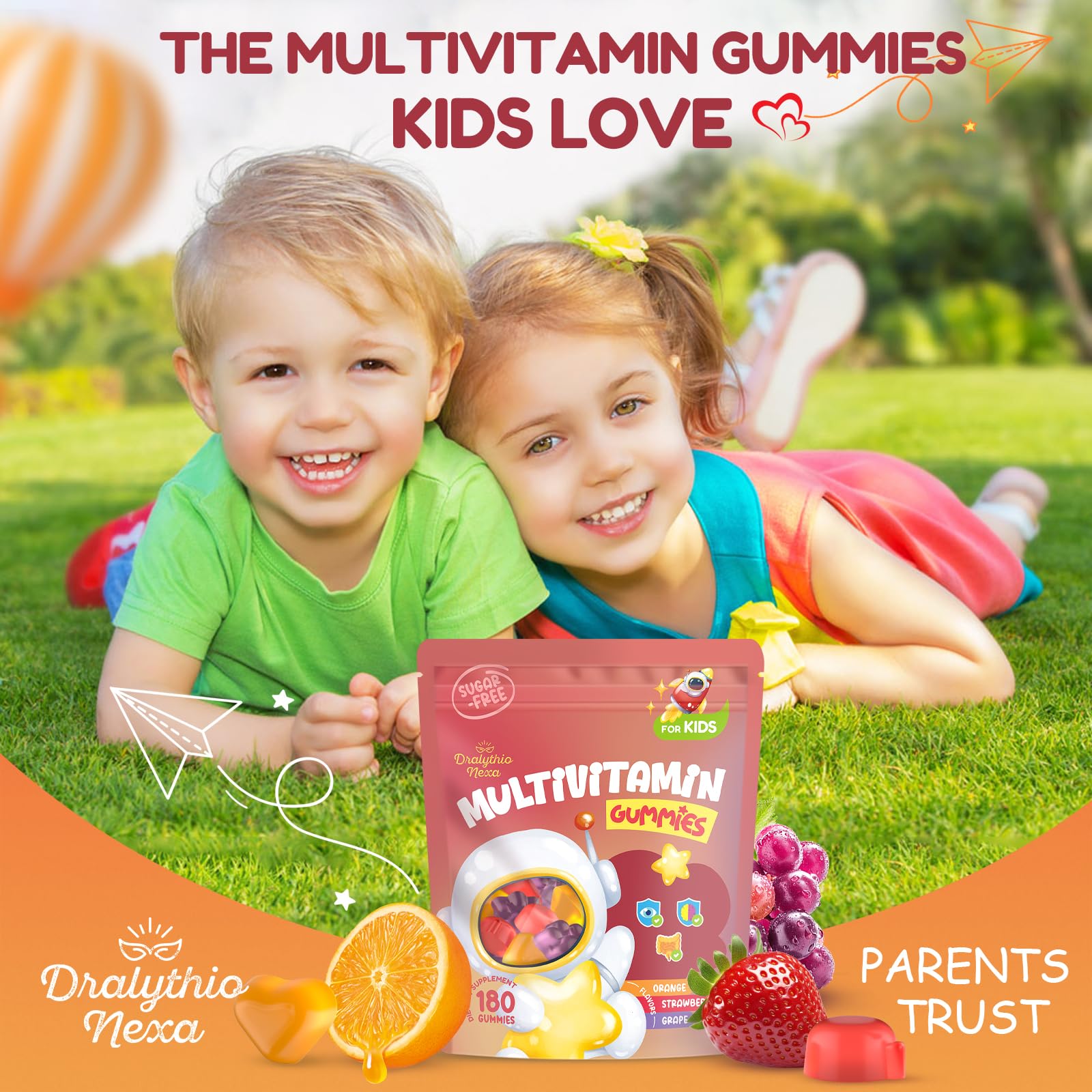 DRALYTHIO NEXA shapes image shows hearts, apples and paws to delight kids.