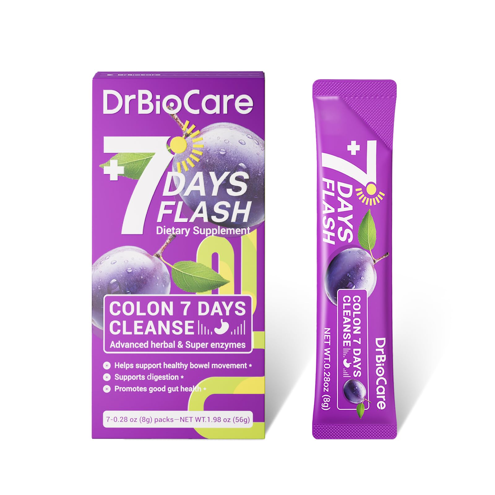 DrBioCare Colon 7 Days Cleanse packaging showcases convenient daily detox support.