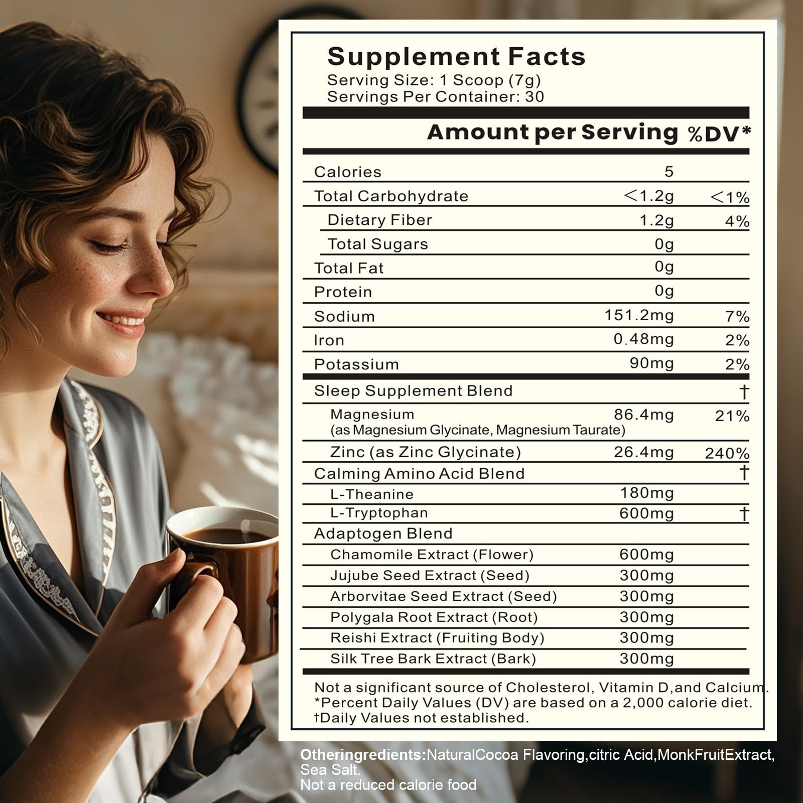 Dream Cocoa reishi mushroom zen image emphasizing stress relief and nighttime recovery