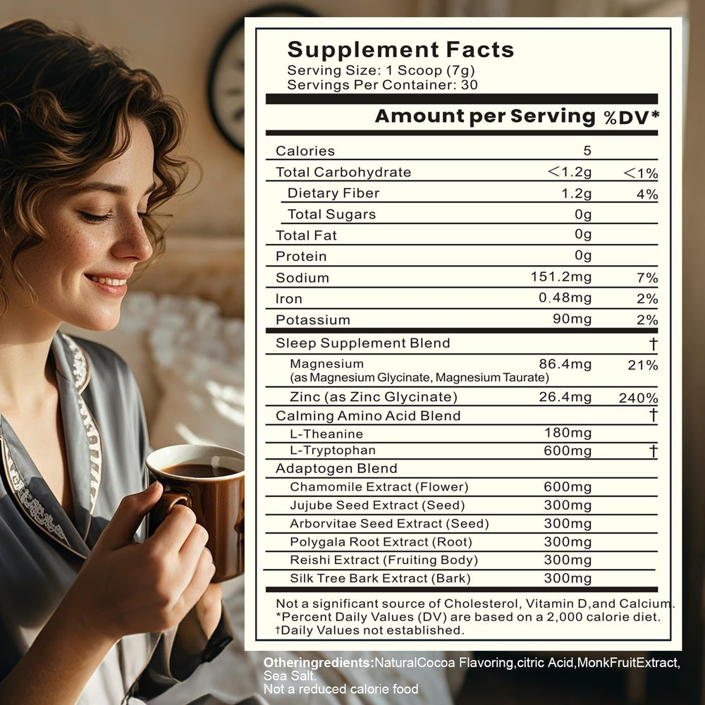 Dream Cocoa reishi mushroom zen image emphasizing stress relief and nighttime recovery