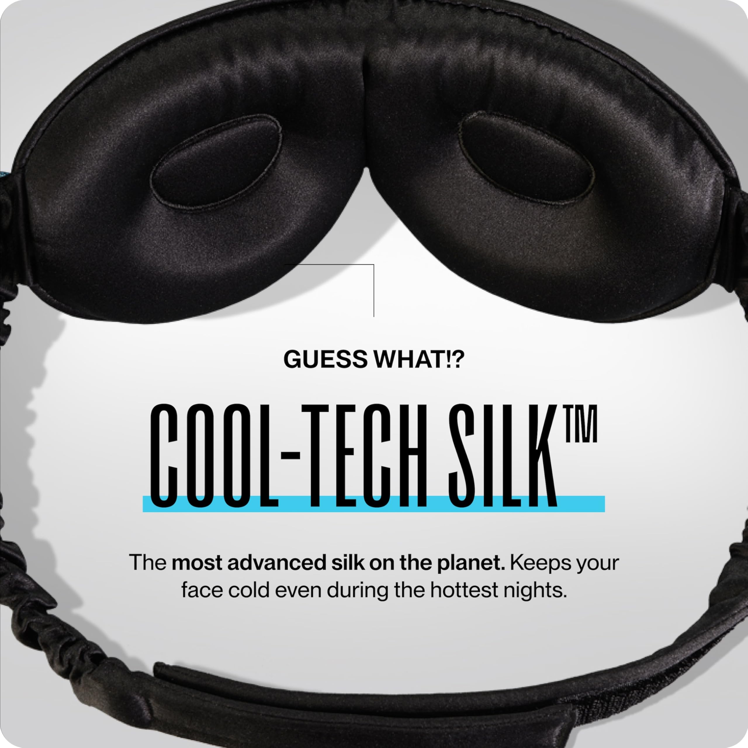 Dream Recovery Luxe Mask blocks light with 100% blackout fabric for deep rest.