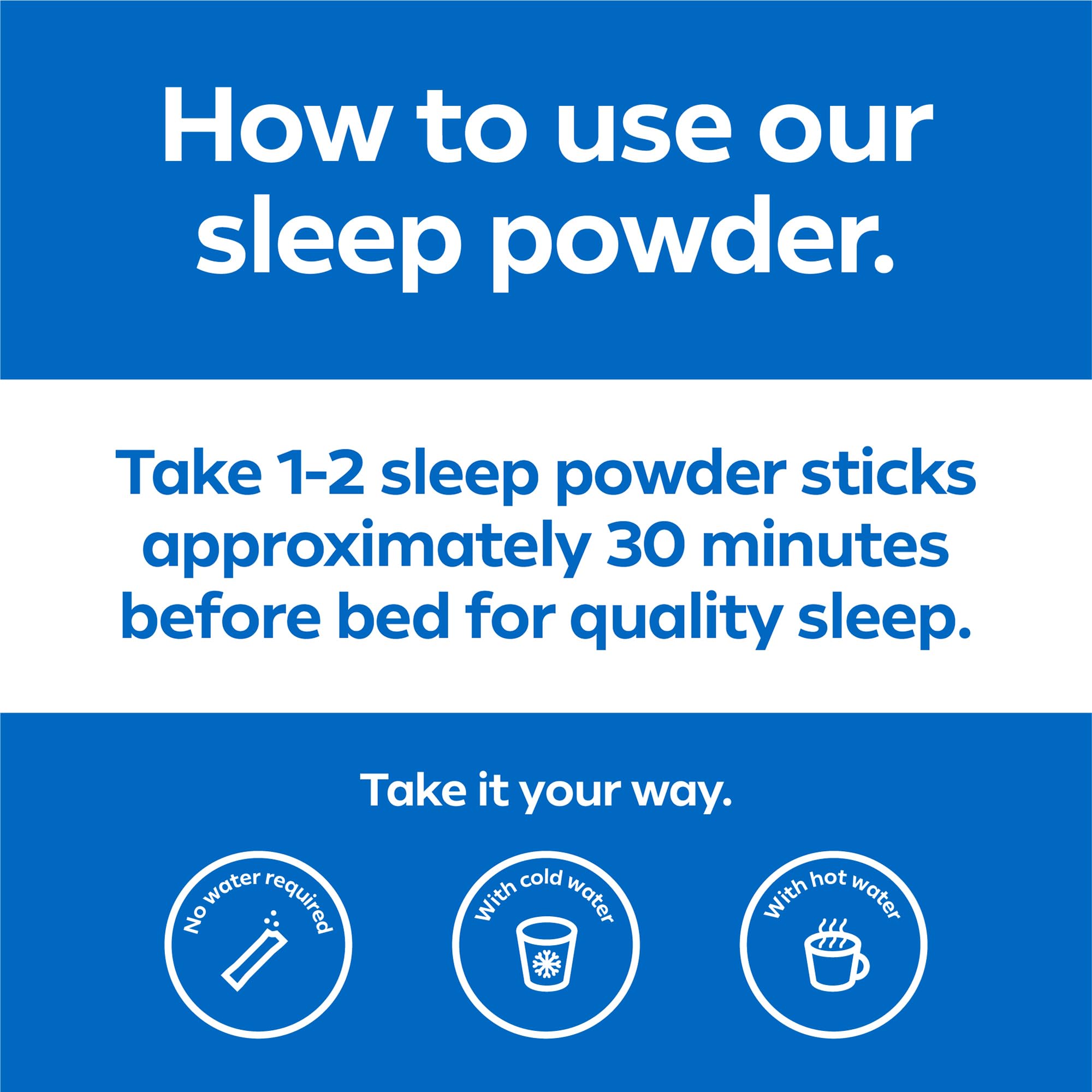 Dream Water Snoozeberry powder mixed with hot or cold water
