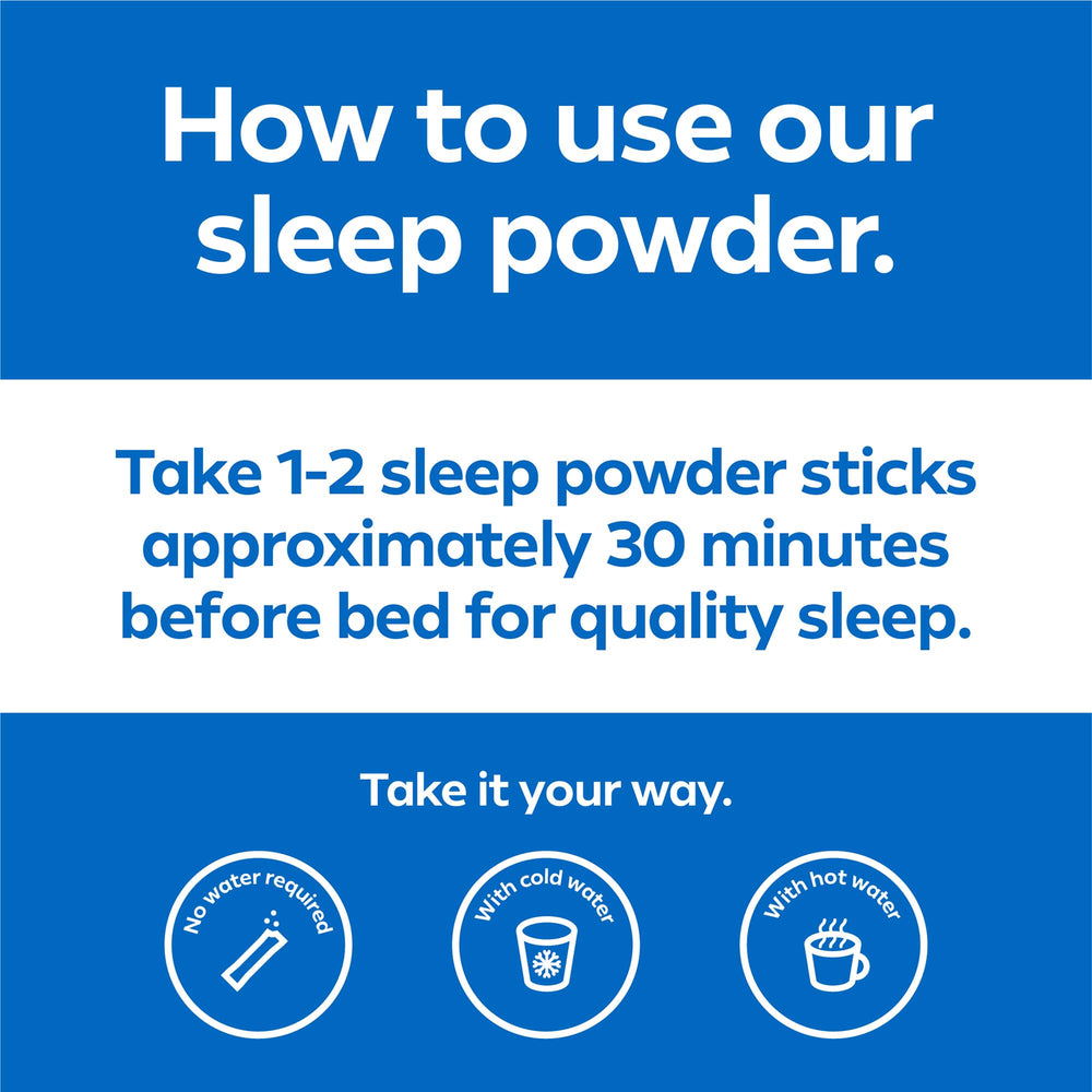 Dream Water Snoozeberry powder mixed with hot or cold water